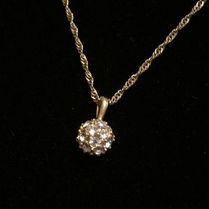 18KRGP Crystal Ball necklace 17’ inch